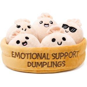 5 Emotional Support Dumplings By Relatable Cuddly Stuffed Animals With Basket